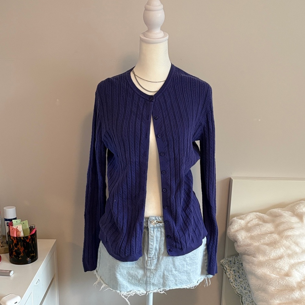 Foxcroft Women's Deep Blue Cardigan